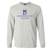 Northwestern University Wildcats Men's MV Marble Heather Classic Long Sleeve Tee with Northwestern Alumni & N-Cat Design