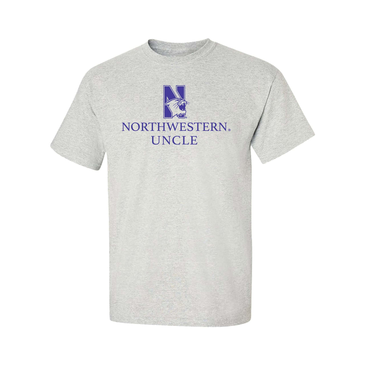 Northwestern University Wildcats Men's MV Marble Heather Classic Tee with Northwestern Uncle & N-Cat Design