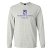 Northwestern University Wildcats Men's MV Marble Heather Classic Long Sleeve Tee with Northwestern Uncle & N-Cat Design