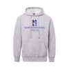 Northwestern University Wildcats Men's MV Fundamental Fleece Heather Grey Hooded Sweatshirt with Northwestern Uncle & N-Cat Design
