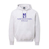 Northwestern University Wildcats Men's MV Fundamental Fleece Marble Heather Hooded Sweatshirt with Northwestern Uncle & N-Cat Design