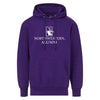 Northwestern University Wildcats Men's MV Fundamental Fleece Purple Hooded Sweatshirt with Northwestern Alumni & N-Cat Design