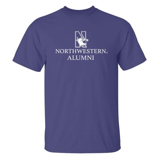 Northwestern University Wildcats Men's MV Purple Classic Tee with Northwestern Alumni & N-Cat Design