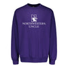 Northwestern University Wildcats Men's MV Fundamental Fleece Purple Crewneck Sweatshirt with Northwestern Uncle & N-Cat Design