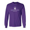 Northwestern University Wildcats Men's MV Purple Classic Long Sleeve Tee with Northwestern Uncle & N-Cat Design