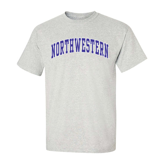 Northwestern University Wildcats Men's MV Marble Heather Classic Tee with Two Color Arch Design