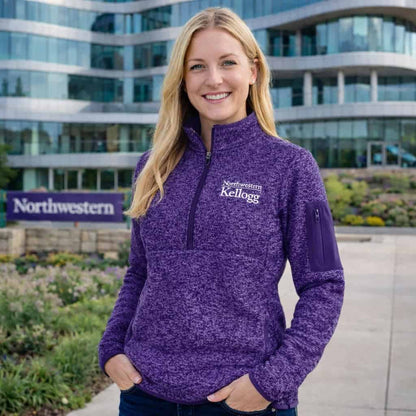 Kellogg Women's Antigua Fortune 1/2 Zip Jacket in Purple Heather-2