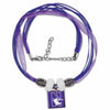 Northwestern Wildcats Lifetile Ribbon Necklace w/Beads & N-Cat Design