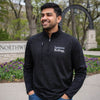 Northwestern I Kellogg Antigua Men's Black Heather Certain 1/4 Zip Pullover-1
