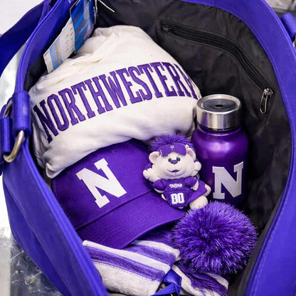 Northwestern University Wildcats  Zippered Tote Bag with Embroidered Design