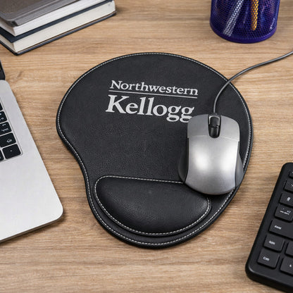 Northwestern I Kellogg Laser Engraved Black Velour Mousepad4