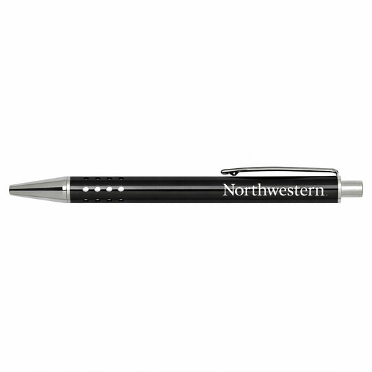 Northwestern University Wildcats Laser Engraved Black Challenger Ballpoint Pen