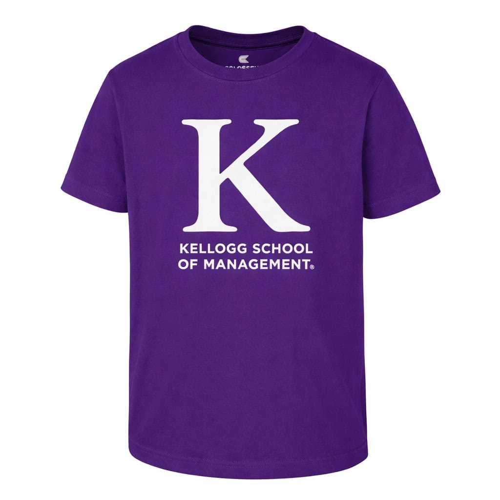 Northwestern | Kellogg Youth Colosseum Purple Short Sleeve Tee with K Design