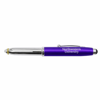 Northwestern University Wildcats Laser Engraved Purple Triple Function LED Stylus Pen