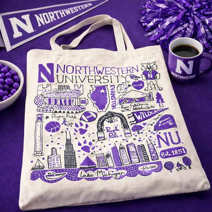 Northwestern University Wildcats Julia Gash Tote Bag 15"X15"