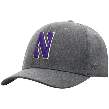 Northwestern University Wildcats Top Of The World Constructed Dressy Grey Fabric Hat with Stylized N Design
