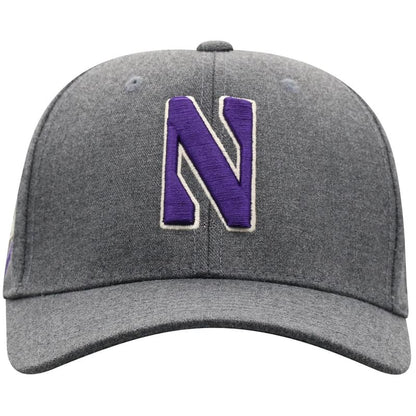 Northwestern University Wildcats Top Of The World Constructed Dressy Grey Fabric Hat with Stylized N Design