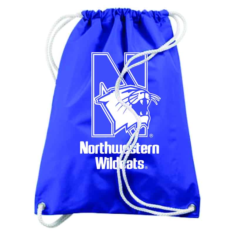 Northwestern University Wildcats Augusta Sportswear Large Purple Draw String Back Pack with N-Cat Design