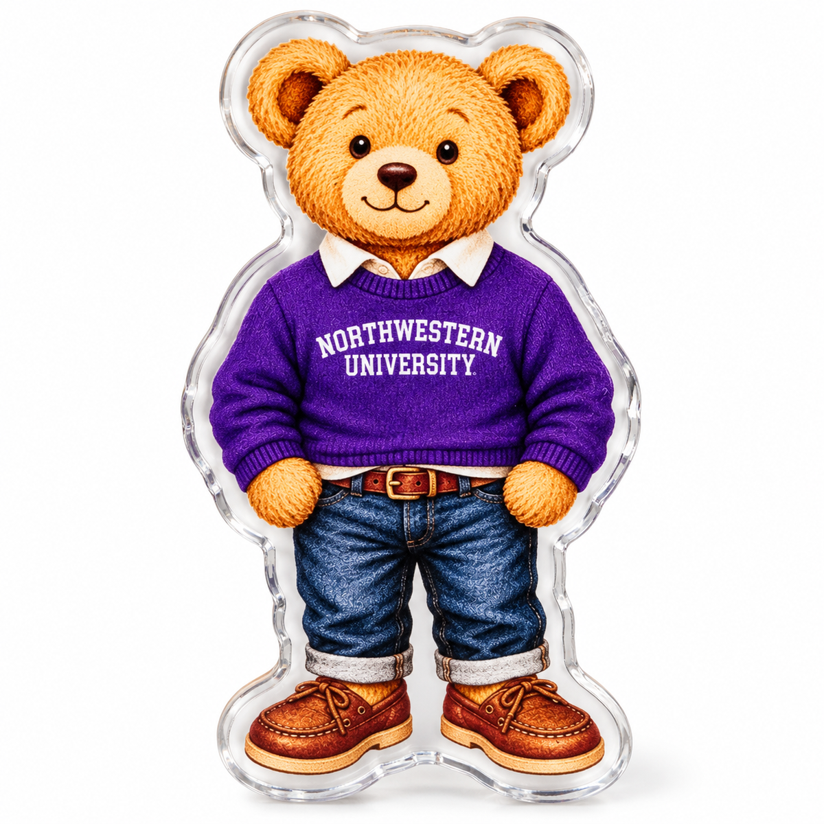 Northwestern University Wildcats Teddy Bear Acrylic Magnet