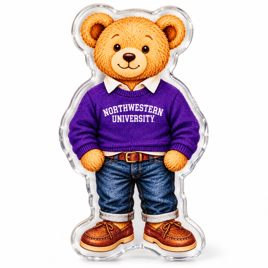 Northwestern University Wildcats Teddy Bear Acrylic Magnet