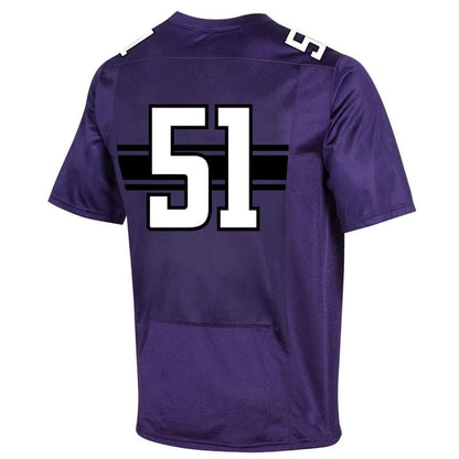 Northwestern University Wildcats Adult Under Armour Purple Replica Football Jersey with #51