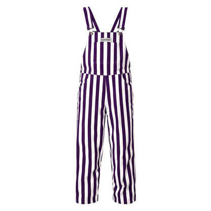 Purple/White Color Adult Game Bib Overalls
