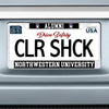 Northwestern University Wildcats Chrome License Plate Frame with Black Laser Cut N-Cat Alumni N-Cat/Northwestern University Inserts
