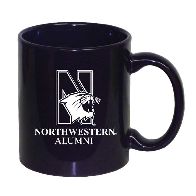 Northwestern University Wildcats 11 oz. Purple Ceramic Coffee Mug with N-Cat Alumni Design