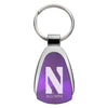 Northwestern University Wildcats Laser Engraved Purple Teardrop Key Chain with Stylized N & Alumni Design