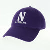 Northwestern University Wildcats Unconstructed Purple Cotton Twill Hat with N & Alumni Design