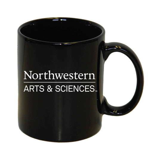 Northwestern University Wildcats 11 oz. Black Ceramic Coffee Mug with Arts & Sciences Design