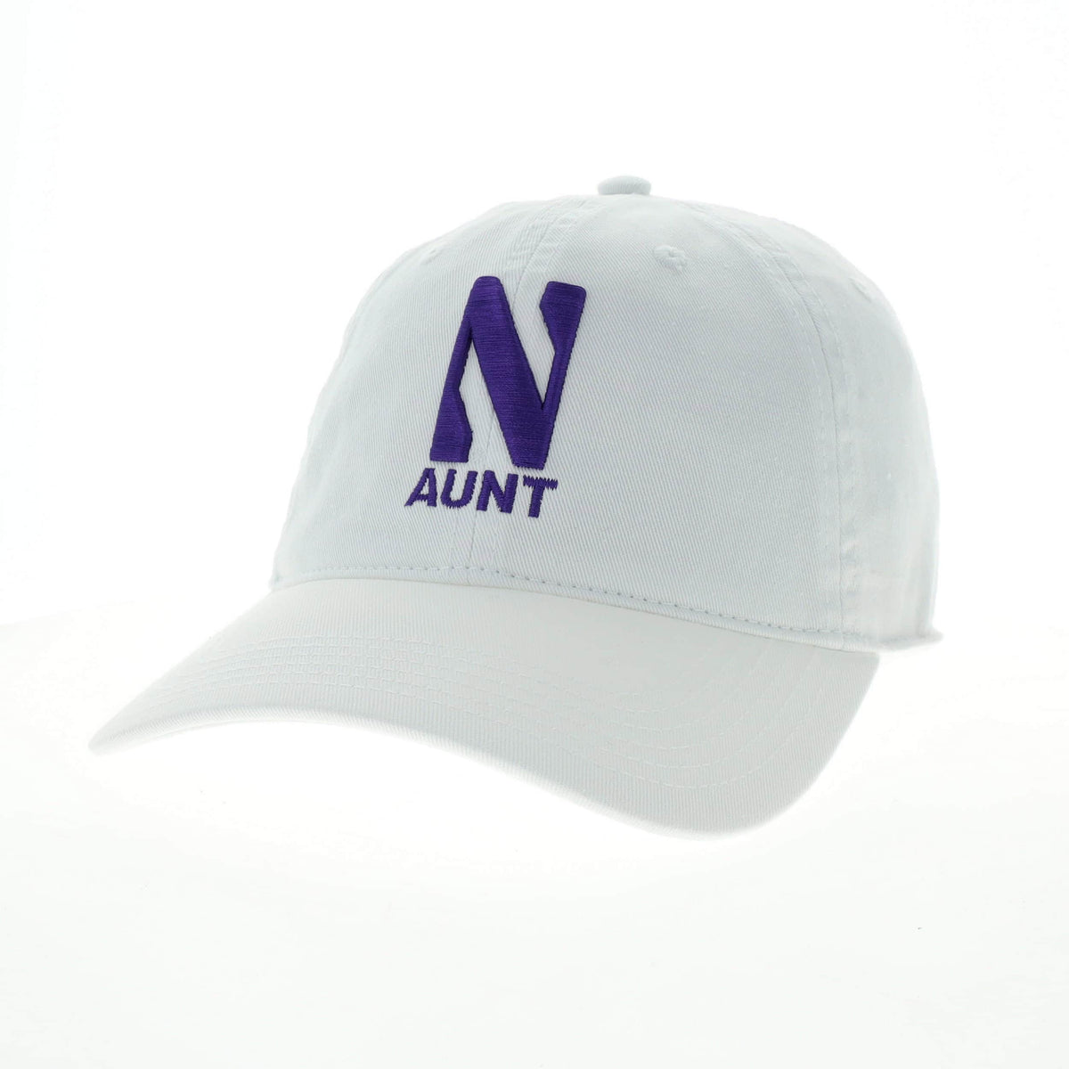 Northwestern University Wildcats Unconstructed White Cotton Twill Hat with N & Aunt Design