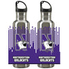Northwestern University Wildcats 24 oz. Silver Stainless Steel Water Bottle With Full Color N-Cat Design