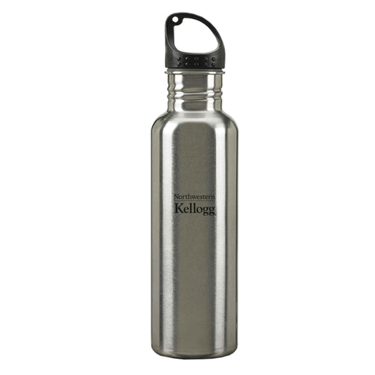 Northwestern I Kellogg Laser Engraved 24 oz. Stainless Steel Silver Water Bottle