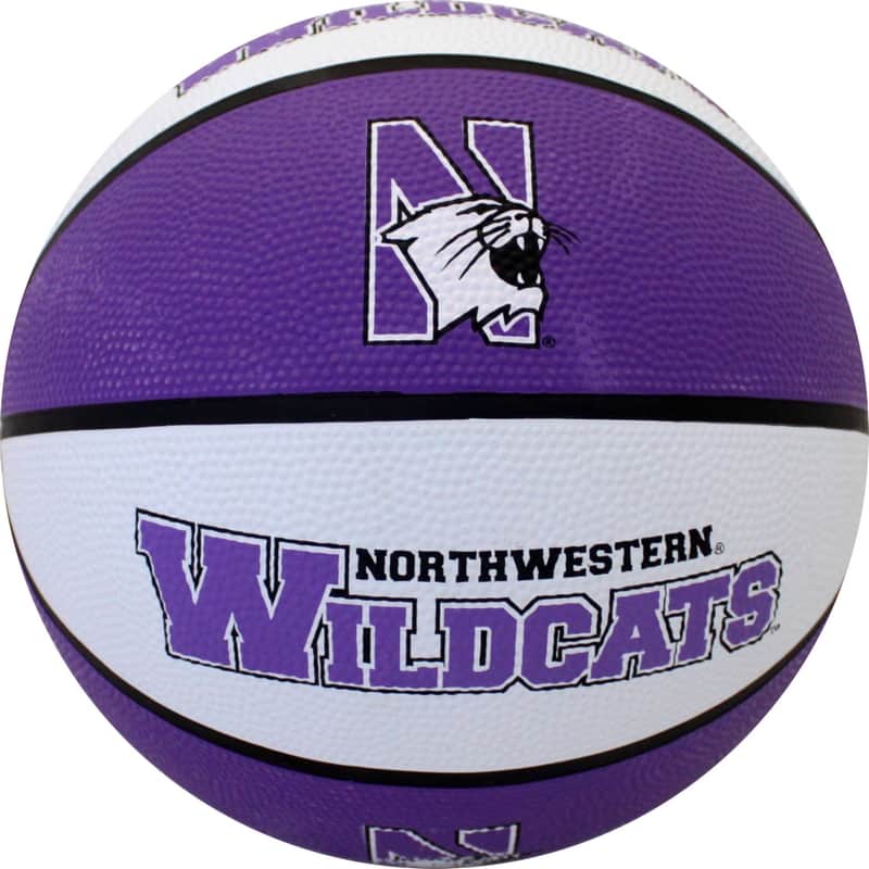 Northwestern University Wildcats Regulation Size Rubber Basketball With N-Cat Design