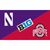 Northwestern Wildcats 3'X5' House Divided Flag with Ohio State Buckeyes