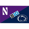 Northwestern University Wildcats 3'X5' House Divided Flag with Penn State Nittany Lions