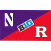 Northwestern University Wildcats 3'X5' House Divided Flag with Rutgers Scarlet Knights