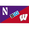 Northwestern University Wildcats 3'X5' House Divided Flag with Wisconsin Badgers