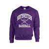 Northwestern University Wildcats Purple Crewneck Sweatshirt with Baseball Design