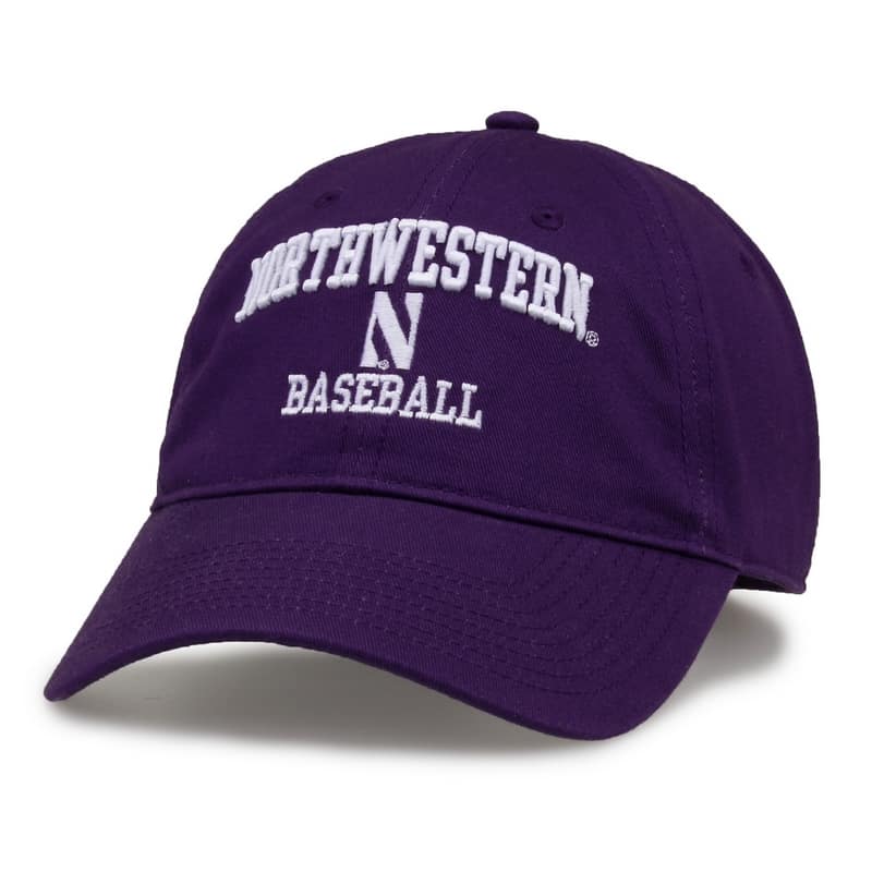 Northwestern University Wildcats Unconstructed Purple Cotton Twill Hat with Softball Design