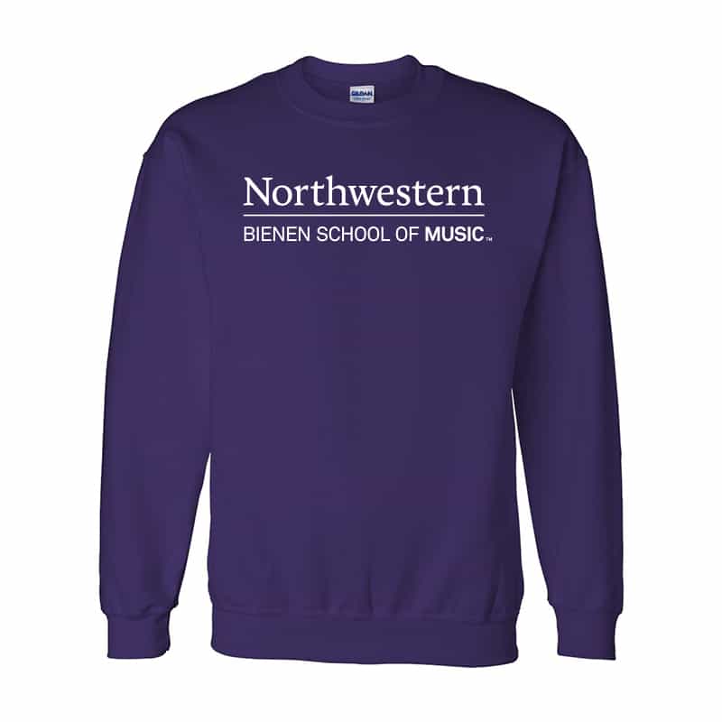 Northwestern University Purple Crewneck Sweatshirt with Bienen School of Music Design