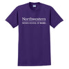Northwestern University Purple Short Sleeve Tee Shirt with Bienen School of Music Design