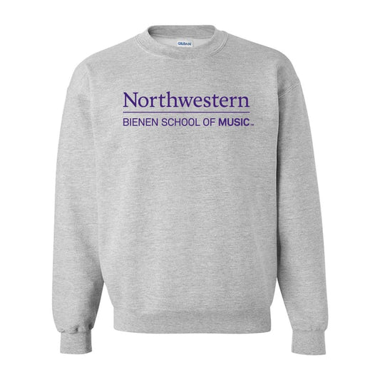 Northwestern University Grey Crewneck Sweatshirt with Bienen School of Music Design