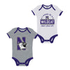 Northwestern University Wildcats Infant 2-Pack Bodysuit Onesie Set with Big N-cat & I Wanna be a Wildcat Designs