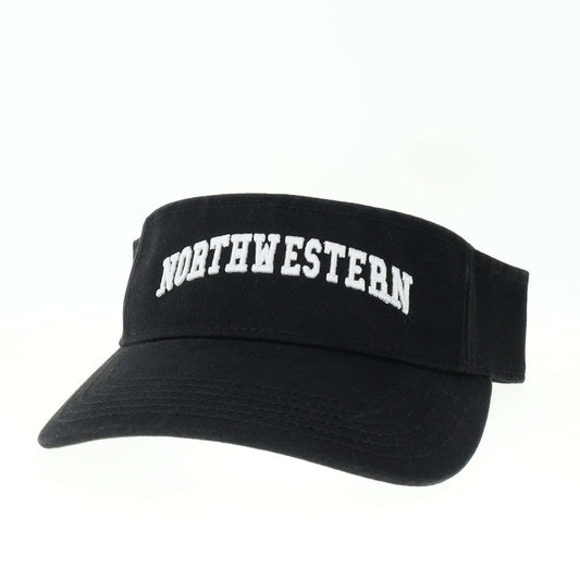 Northwestern University Wildcats Black Visor with Arched Northwestern Design