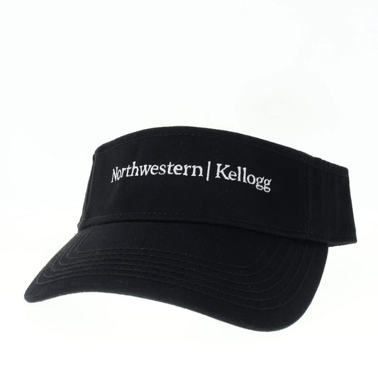 Northwestern I Kellogg Black Cotton Twill Visor