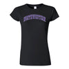 Northwestern University Wildcats Women's MV Softstyle Black Tee Shirt with Two Color Northwestern Arch Design