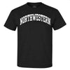 Northwestern University Wildcats Men's MV Black Classic Tee with One Color Arch Design