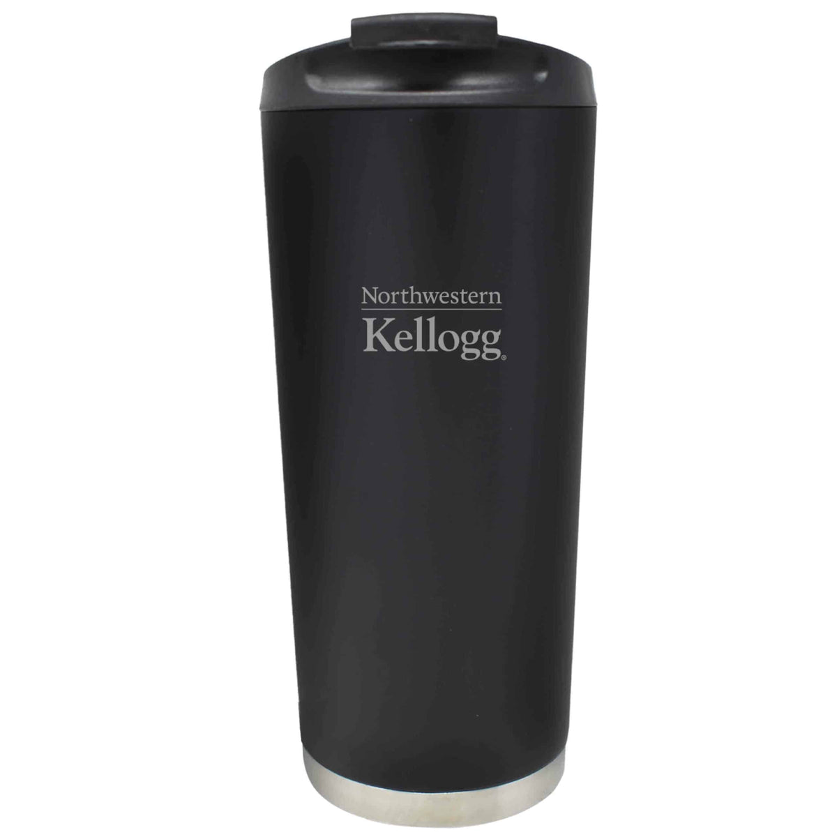 Northwestern Kellogg Laser Engraved Vacuum Insulated 16 oz. Black Tumbler